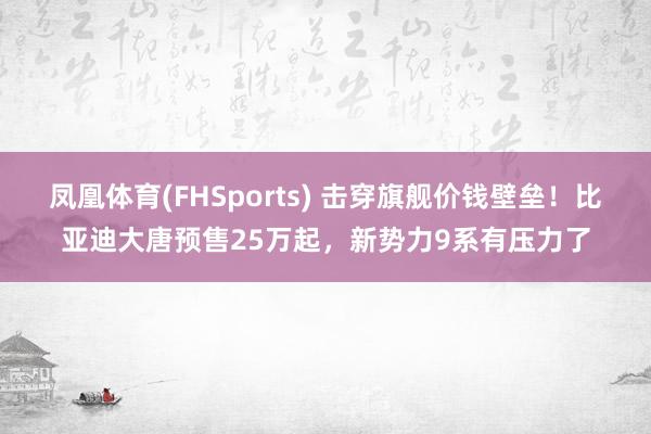 凤凰体育(FHSports) 击穿旗舰价钱壁垒！比亚迪大唐预售25万起，新势力9系有压力了