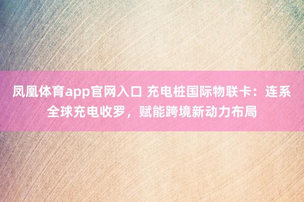 凤凰体育app官网入口 充电桩国际物联卡：连系全球充电收罗，赋能跨境新动力布局