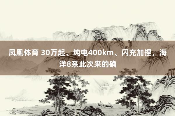 凤凰体育 30万起、纯电400km、闪充加捏，海洋8系此次来的确