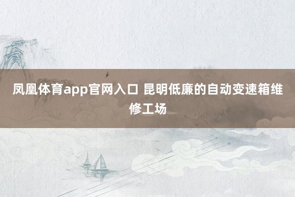 凤凰体育app官网入口 昆明低廉的自动变速箱维修工场